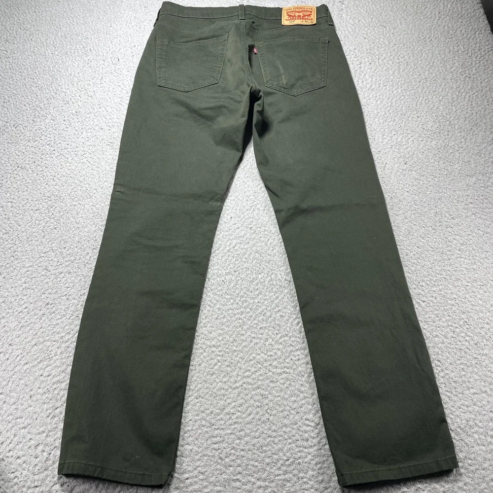 Levis 514 Jeans Mens 32x32 Green Dark Wash Straight Regular Fit Denim Pants